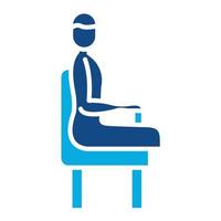Sitting Position Glyph Two Color Icon vector
