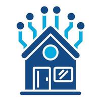 Home Network Glyph Two Color Icon vector