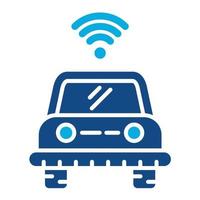 Self Driving Vehicle Glyph Two Color Icon vector