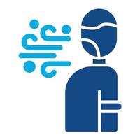 Shortness of Breath Glyph Two Color Icon vector