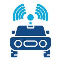 Autonomous Vehicle Glyph Two Color Icon vector