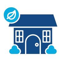 Eco House Glyph Two Color Icon vector