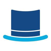 Top Hat Glyph Two Color Icon vector