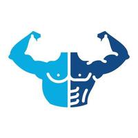 Fat vs Lean Muscle Glyph Two Color Icon vector