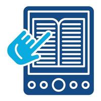 Reading Online Glyph Two Color Icon vector