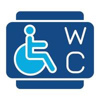 Disabled Toilet Glyph Two Color Icon vector