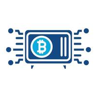 Crypto Vault Glyph Two Color Icon vector