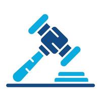 Gavel Glyph Two Color Icon vector