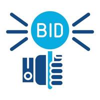 Bidding Paddle Glyph Two Color Icon vector