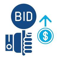 Bid Increment Glyph Two Color Icon vector