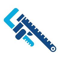 Pipe Wrench Glyph Two Color Icon vector