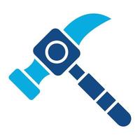 Hammer Glyph Two Color Icon vector