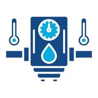 calentador de agua glifo icono de dos colores vector