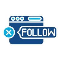 No Follow Glyph Two Color Icon vector