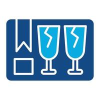 Fragile Glyph Two Color Icon vector