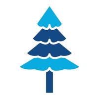 Pine Tree Glyph Two Color Icon vector