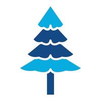 Pine Tree Glyph Two Color Icon vector