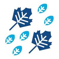 Leaves Falling Glyph Two Color Icon vector