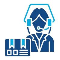 Customer Service Glyph Two Color Icon vector