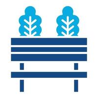 Autumn Bench Glyph Two Color Icon vector