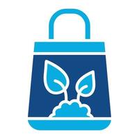 Eco Tote Bag Glyph Two Color Icon vector