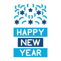 Happy New Year Glyph Two Color Icon vector