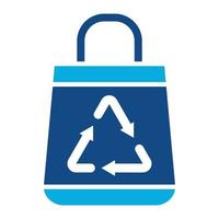 Recycle Bag Glyph Two Color Icon vector