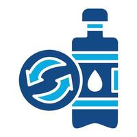 botella reutilizable glifo icono de dos colores vector