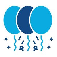 New Year Balloons Glyph Two Color Icon vector