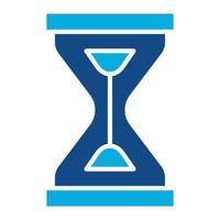 icono de dos colores de glifo de reloj de arena vector