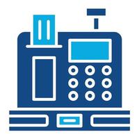 Cash Register Glyph Two Color Icon vector