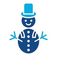 Snowman Glyph Two Color Icon vector