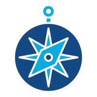 Compass Glyph Two Color Icon vector