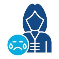 Sad Glyph Two Color Icon vector