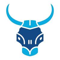 Bull Skull Glyph Two Color Icon vector