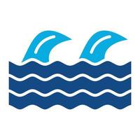 Sea Wave Glyph Two Color Icon vector