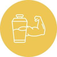 Protein Shake Line Circle Background Icon vector