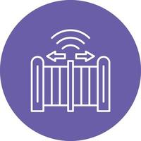 AND Gate Line Circle Background Icon vector