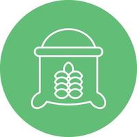 Grains Line Circle Background Icon vector
