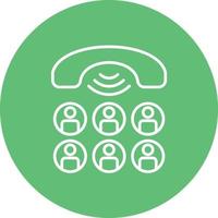 Conference Line Circle Background Icon vector