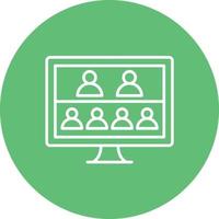 Webinar Line Circle Background Icon vector