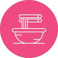 Noodles-Ramen Line Circle Background Icon vector