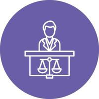 Prosecutor Male Line Circle Background Icon vector