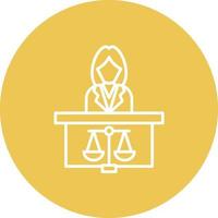Prosecutor Female Line Circle Background Icon vector