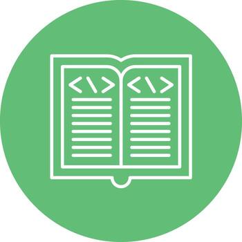 Learn To Code Line Circle Background Icon vector