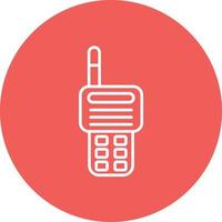 Two Way Radio Line Circle Background Icon vector