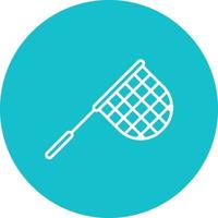Hand Net Line Circle Background Icon vector