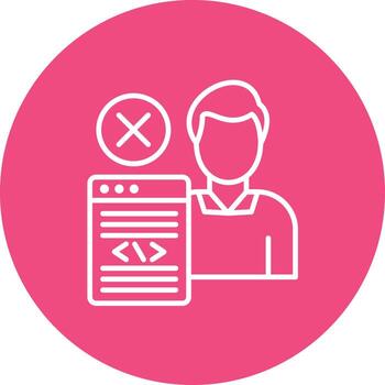 No Programming Experience Line Circle Background Icon vector