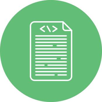 icono de fondo de círculo de línea de código fuente vector