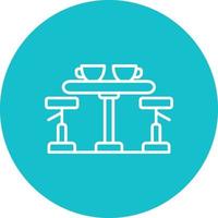 Coffee Table Line Circle Background Icon vector